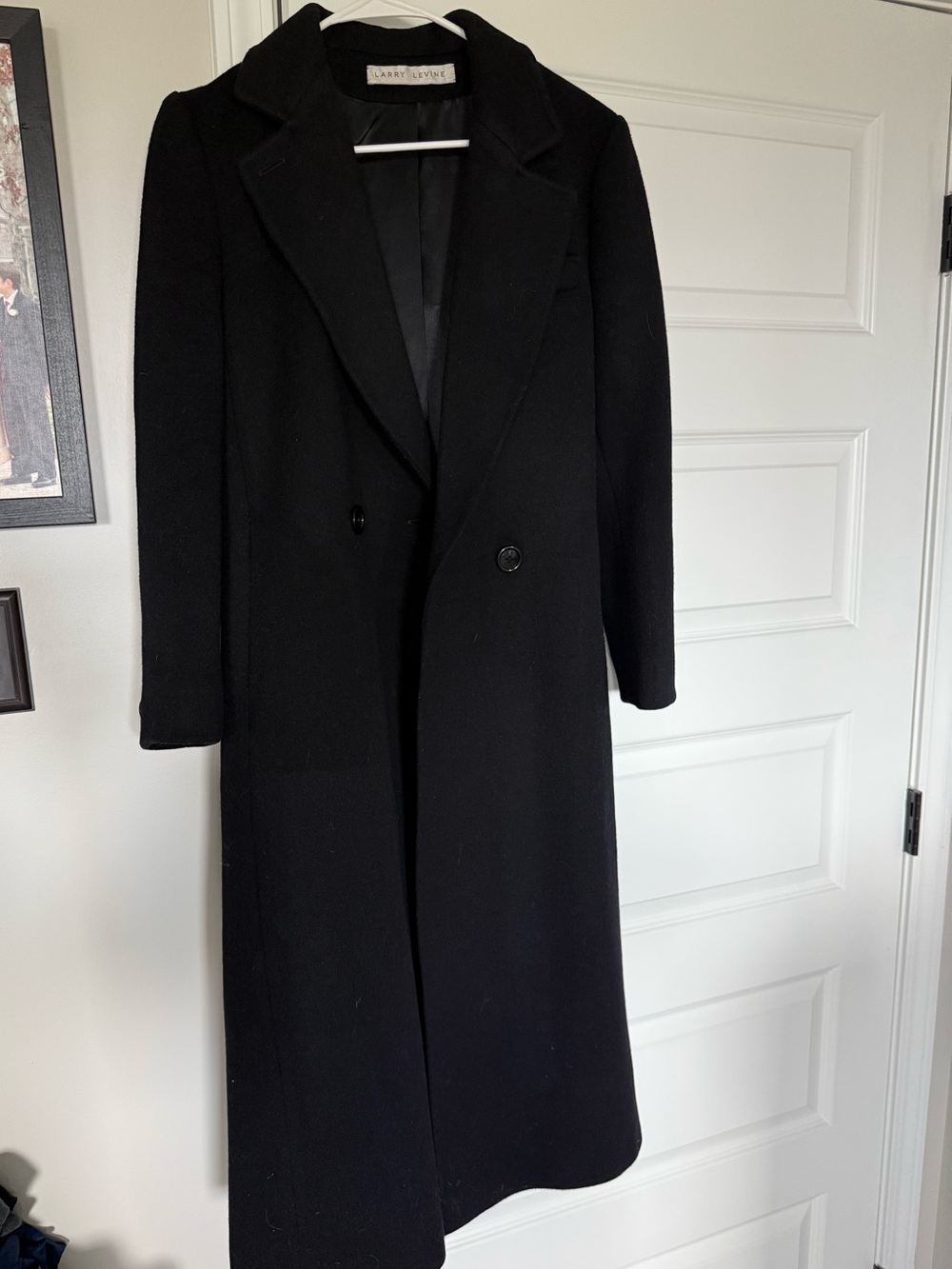 Black Long Wool Pea Coat